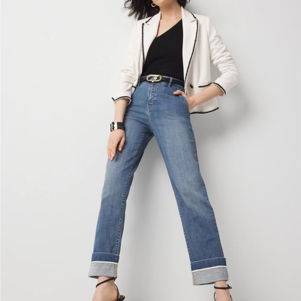 White House Black Market Blue Straight Leg Jeans